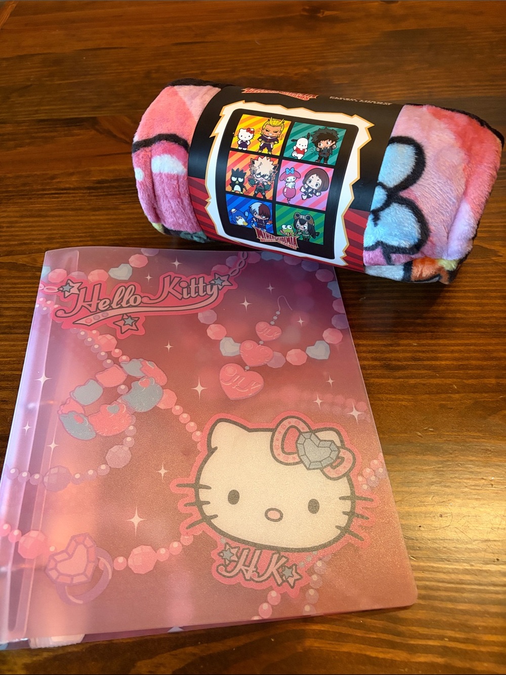 Hello Kitty Pink Embossed Plush Throw Blanket